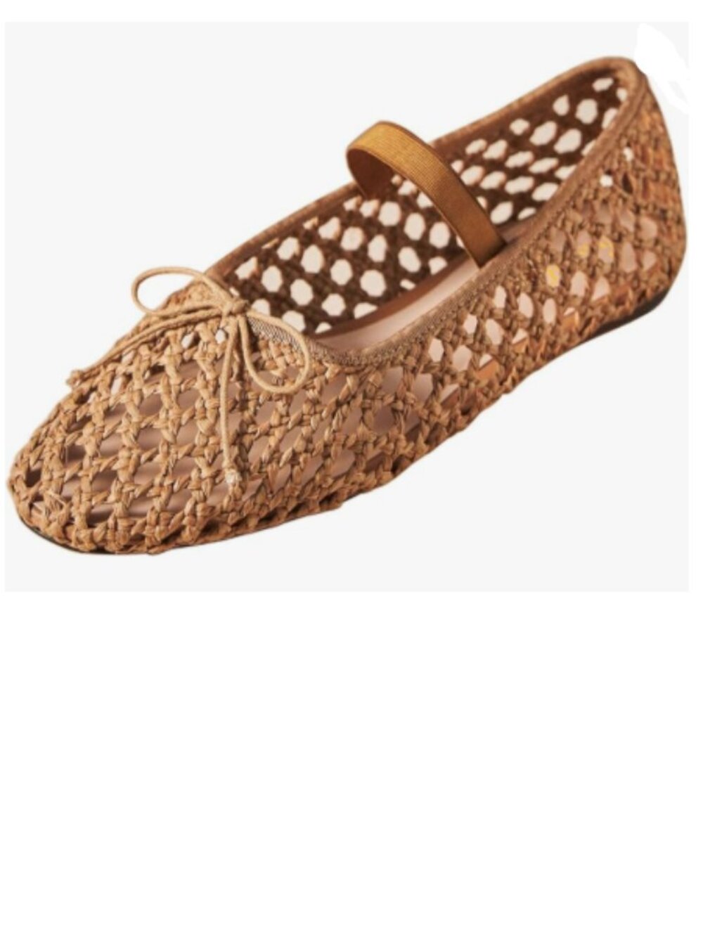 miss left Brown Cutout Bowknot Mary Jane Round Toe Ballet Flats Slip On Shoes